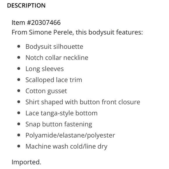 FINAL OFFER-Simone Perele Bodysuit-only worn once! EUR Size 2, fits like a Small - Picture 3 of 3